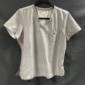 Koi Womens Next Gen Gray Scrub Top Small Medical Hospital